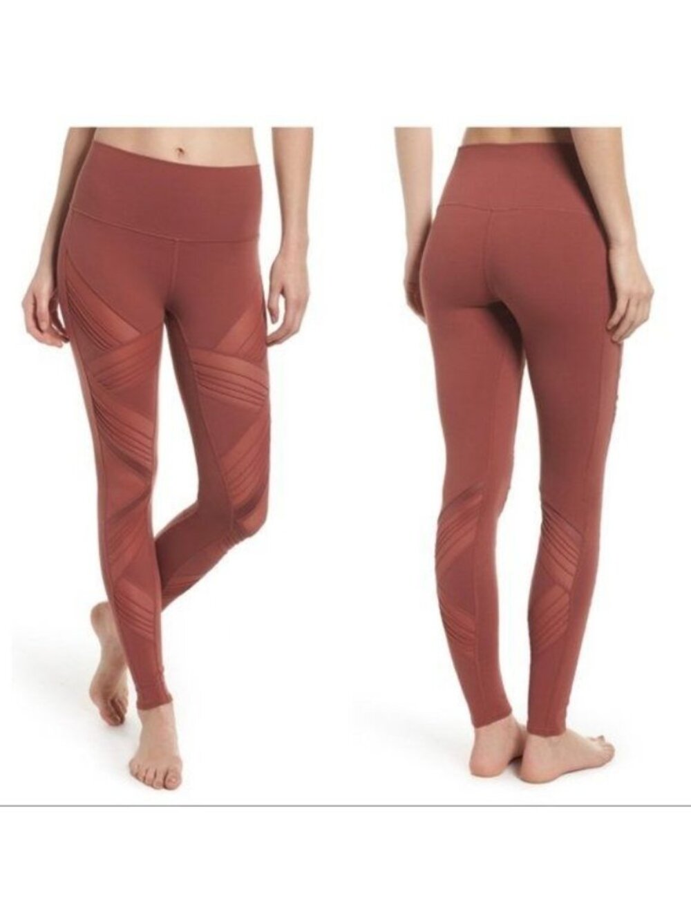 Alo interlace mesh Leggings in Rosewood Pink